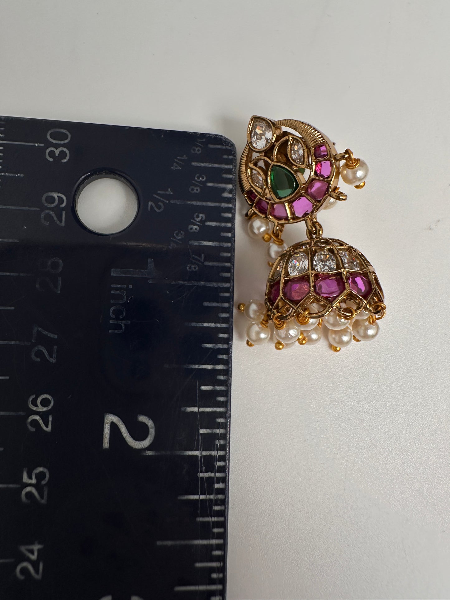 Matte Kempu Small Jhumka Earrings - 