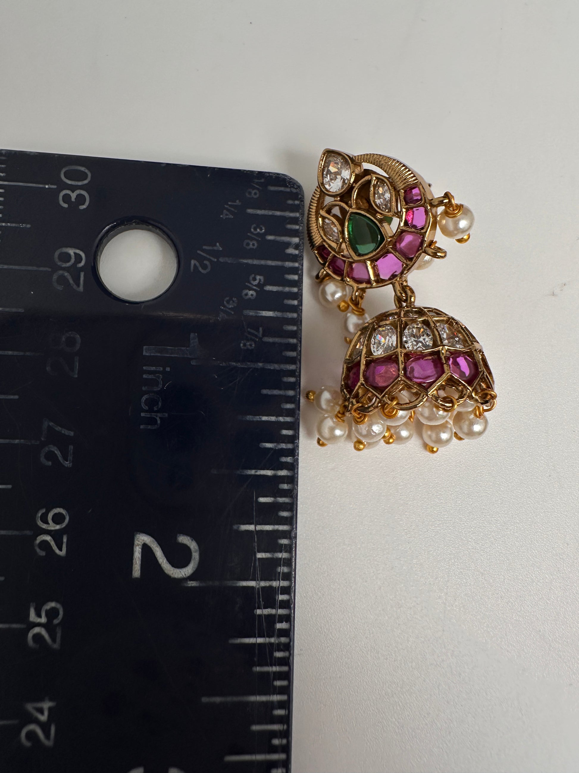 Matte Kempu Small Jhumka Earrings - 