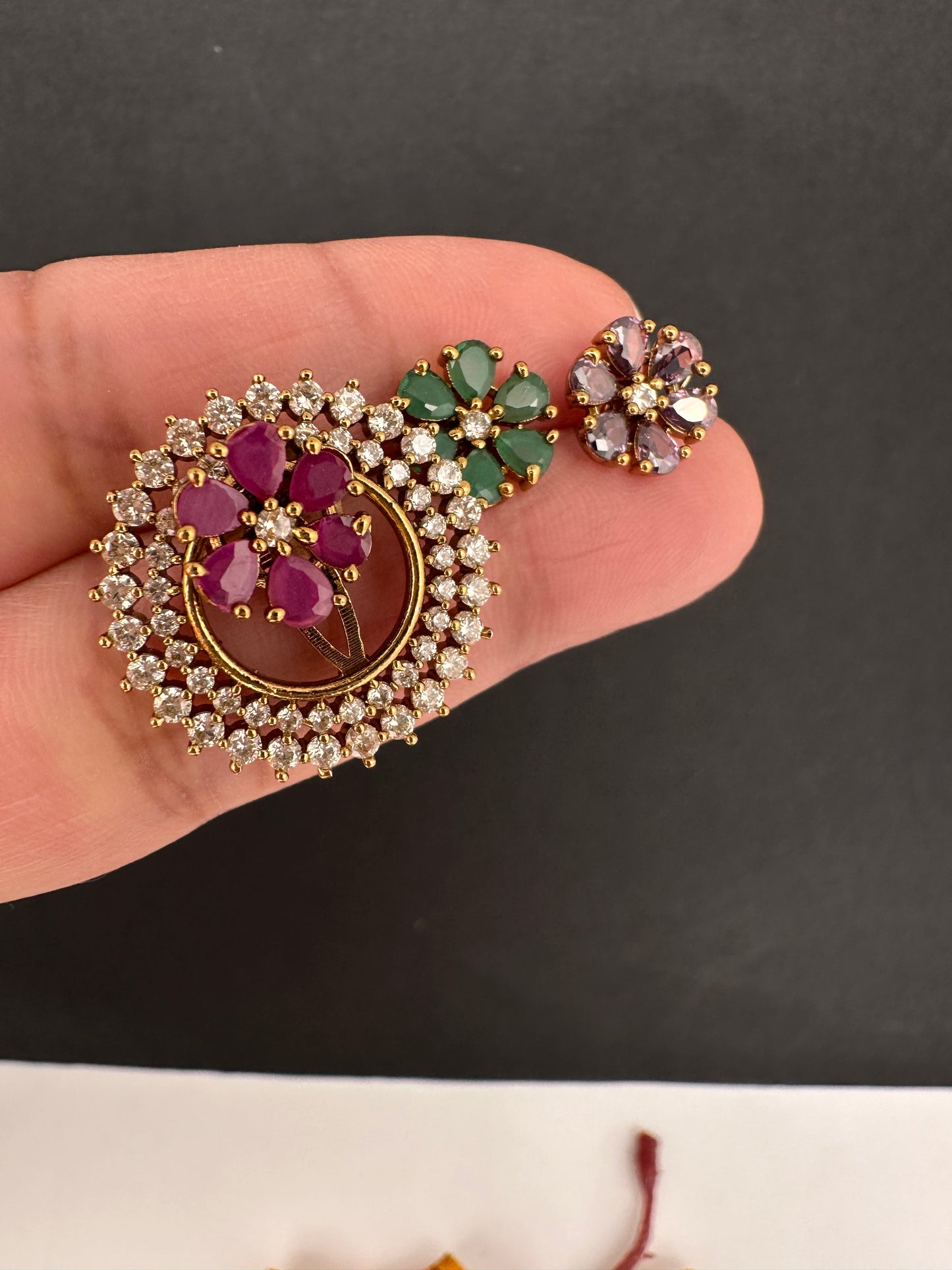 Matte Changeable Floral Stud Earrings - 