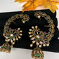 Matte Peacock Multi Color Kemp CZ  Jhumka Ear Cuffs - 