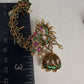 Matte Peacock Multi Color Kemp CZ  Jhumka Ear Cuffs - 