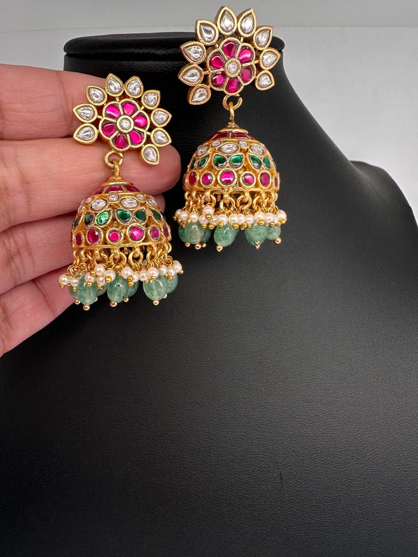 Jadau Kundan Jhumka Earrings - 