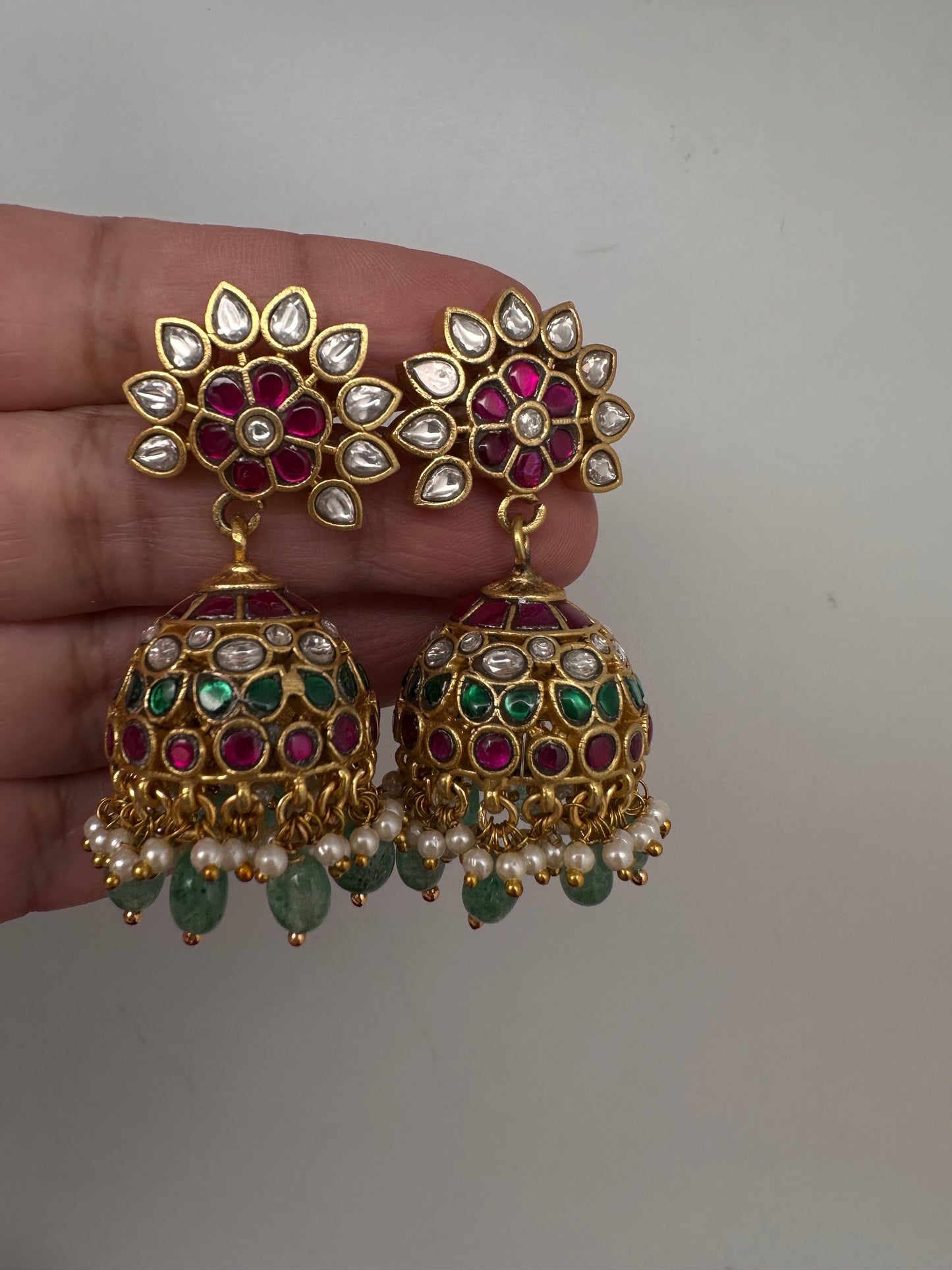 Jadau Kundan Jhumka Earrings - 