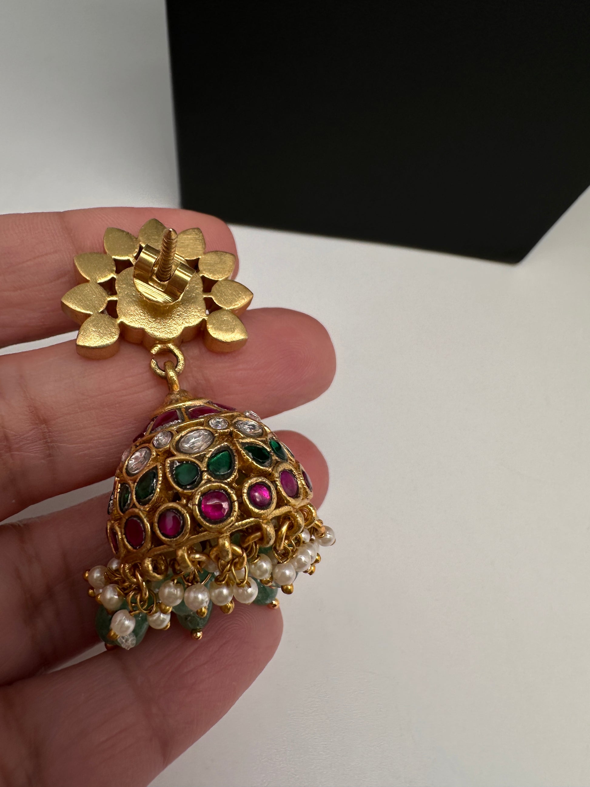 Jadau Kundan Jhumka Earrings - 