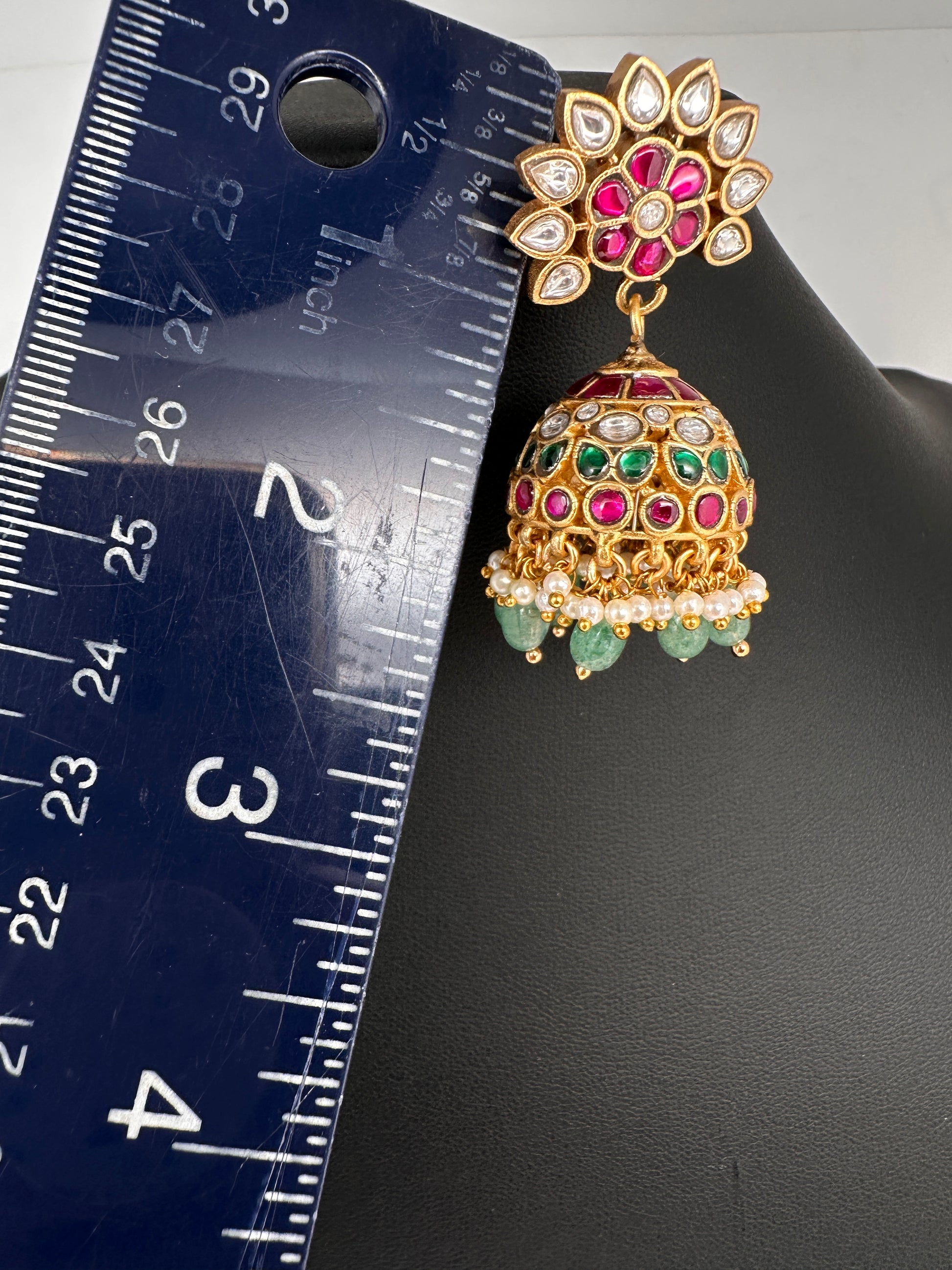 Jadau Kundan Jhumka Earrings - 