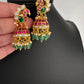 Jadau Kundan Peacock Jhumka Earrings - 