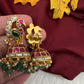 Jadau Kundan Peacock Jhumka Earrings - 