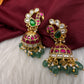 Jadau Kundan Peacock Jhumka Earrings - 