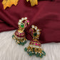 Jadau Kundan Peacock Jhumka Earrings - 
