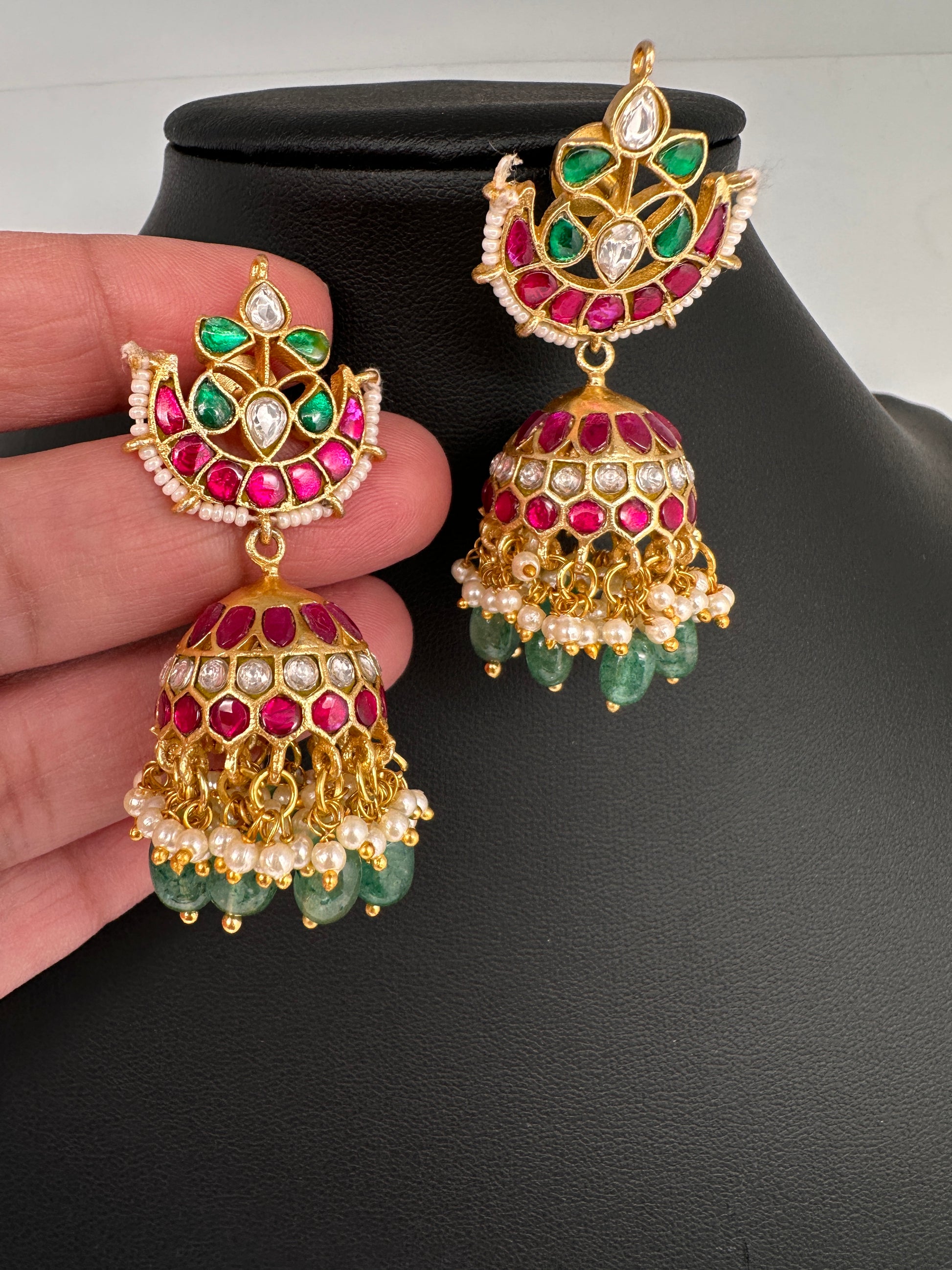 Jadau Kundan Jhumka Earrings - 