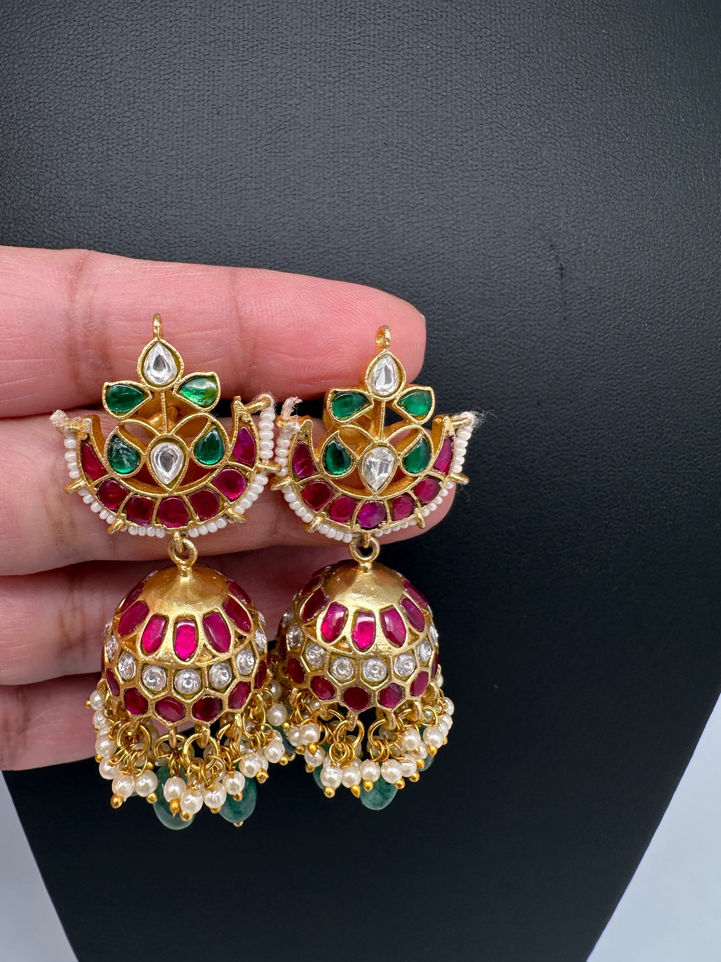 Jadau Kundan Jhumka Earrings - 