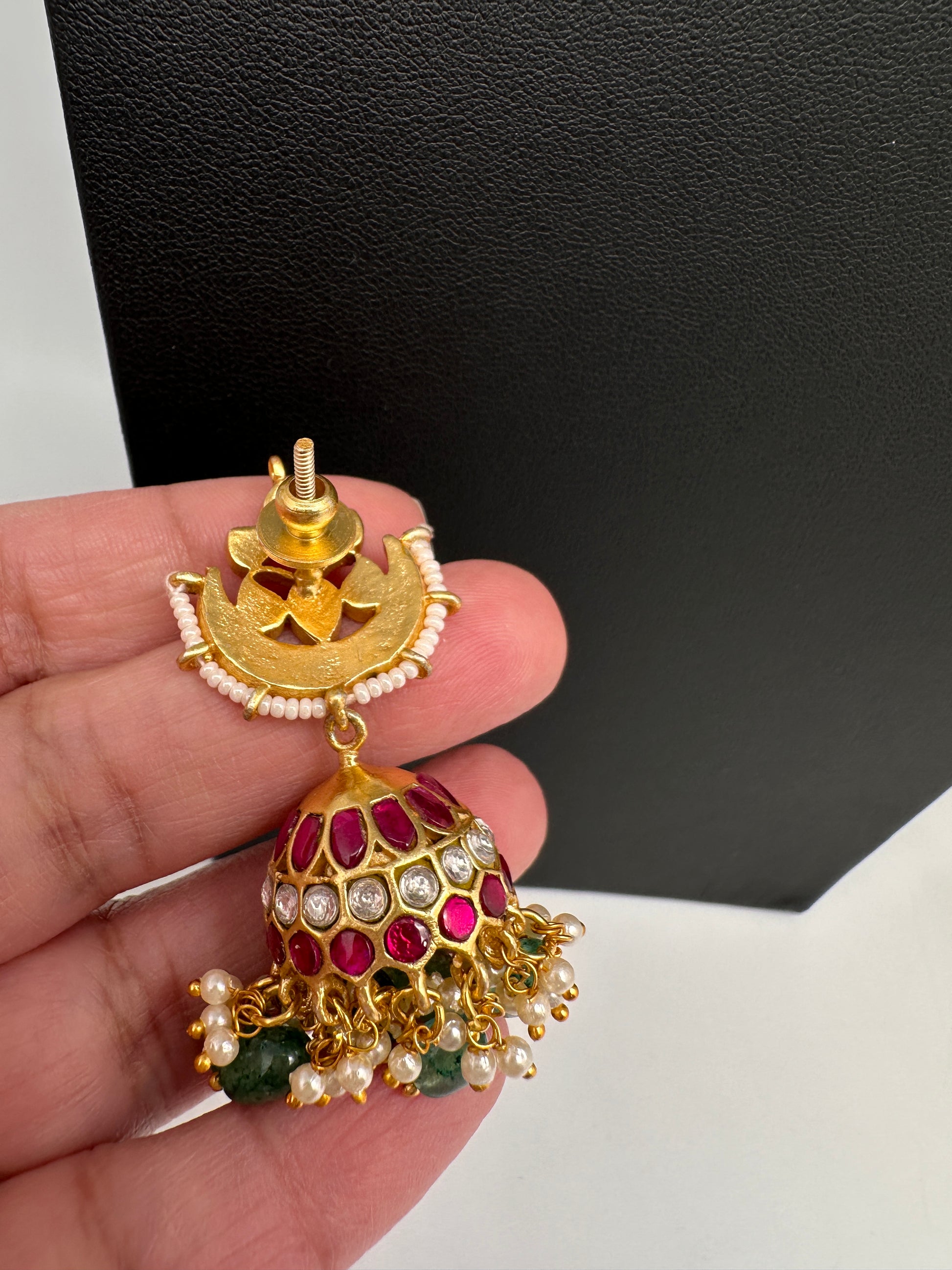Jadau Kundan Jhumka Earrings - 