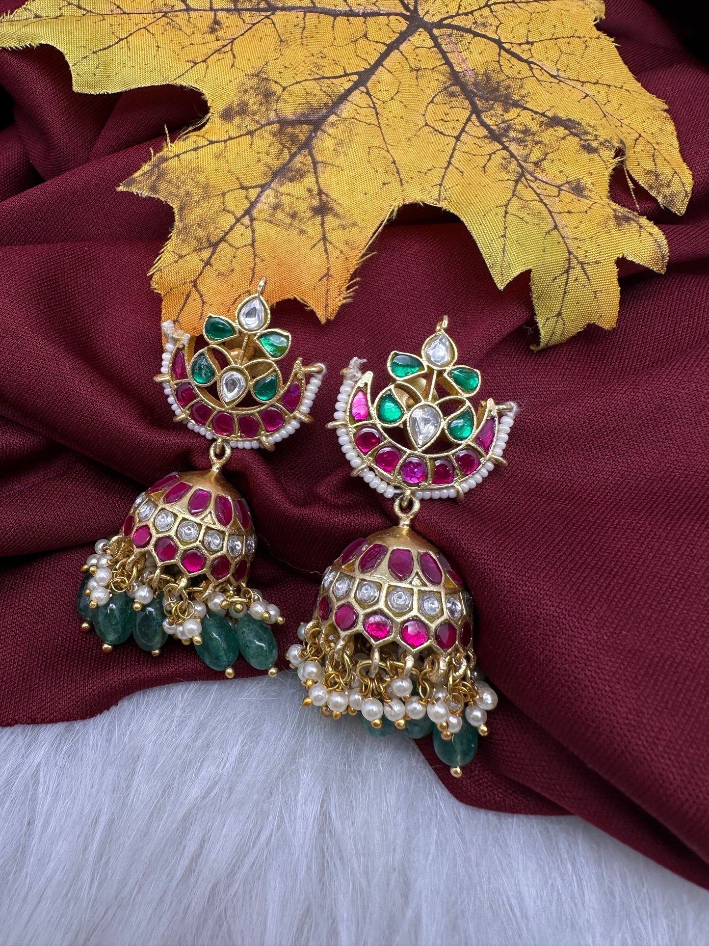Jadau Kundan Jhumka Earrings - 