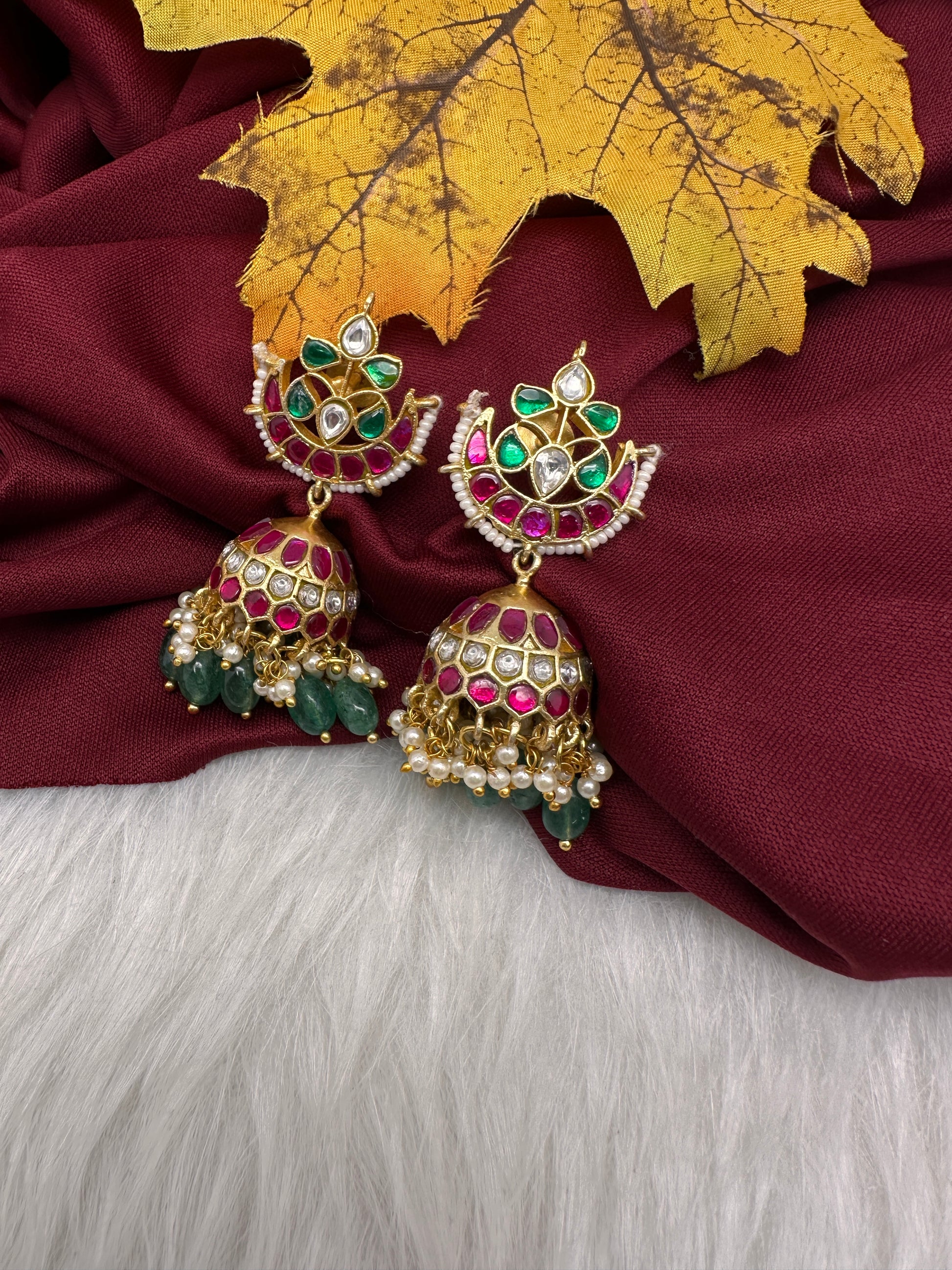 Jadau Kundan Jhumka Earrings - 