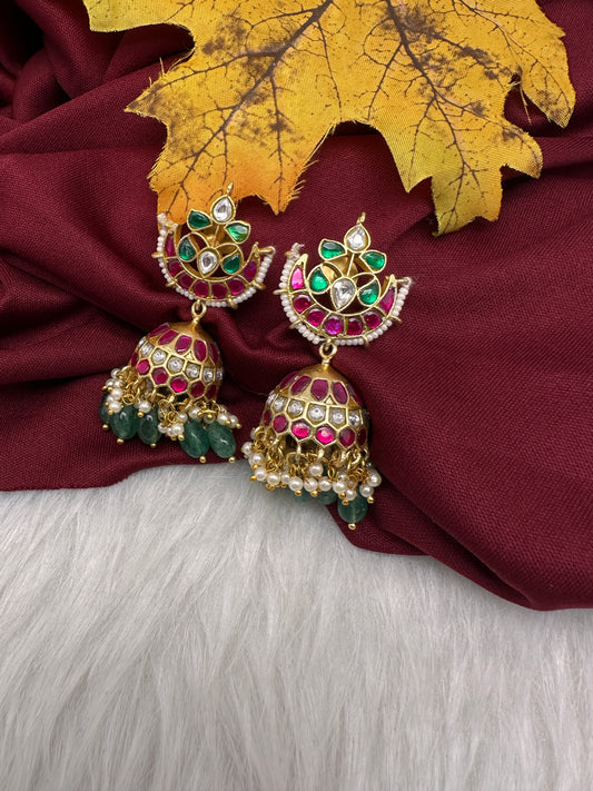 Jadau Kundan Jhumka Earrings - 