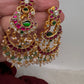 Jadau Kundan Peacock Chandballi Earrings - 