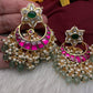 Jadau Kundan Floral Chandballi Earrings - 