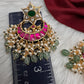 Jadau Kundan Floral Chandballi Earrings - 