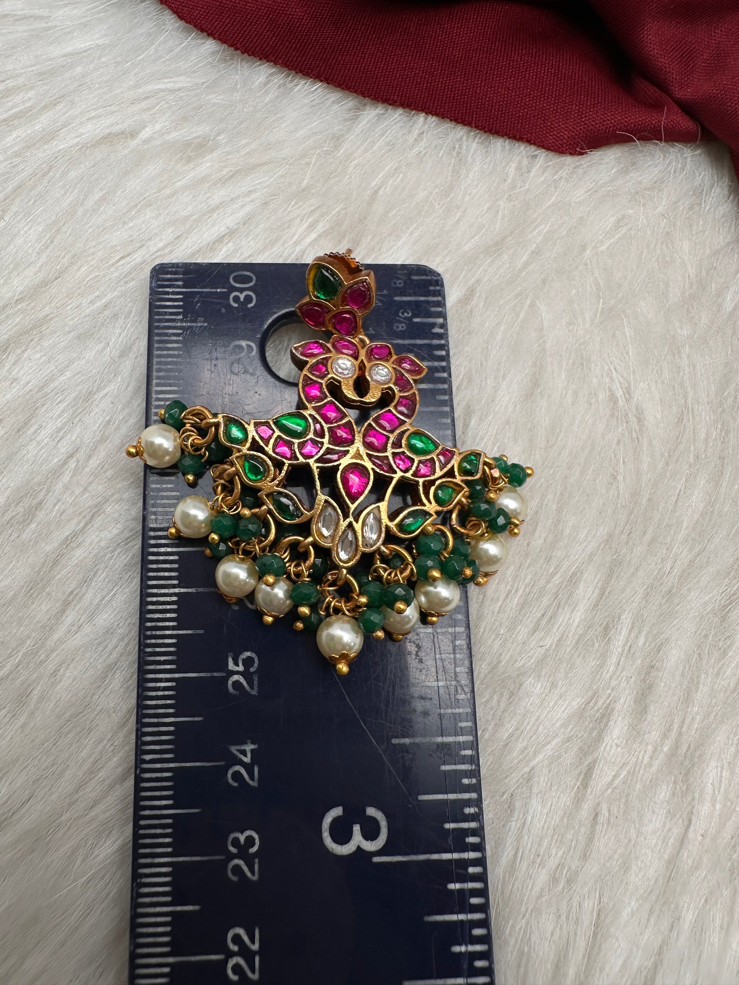 Jadau Kundan Peacock Earrings - 