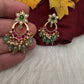 Jadau Kundan Small Chandbali Earrings - 