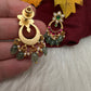 Jadau Kundan Small Chandbali Earrings - 