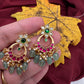 Jadau Kundan Small Chandbali Earrings - 
