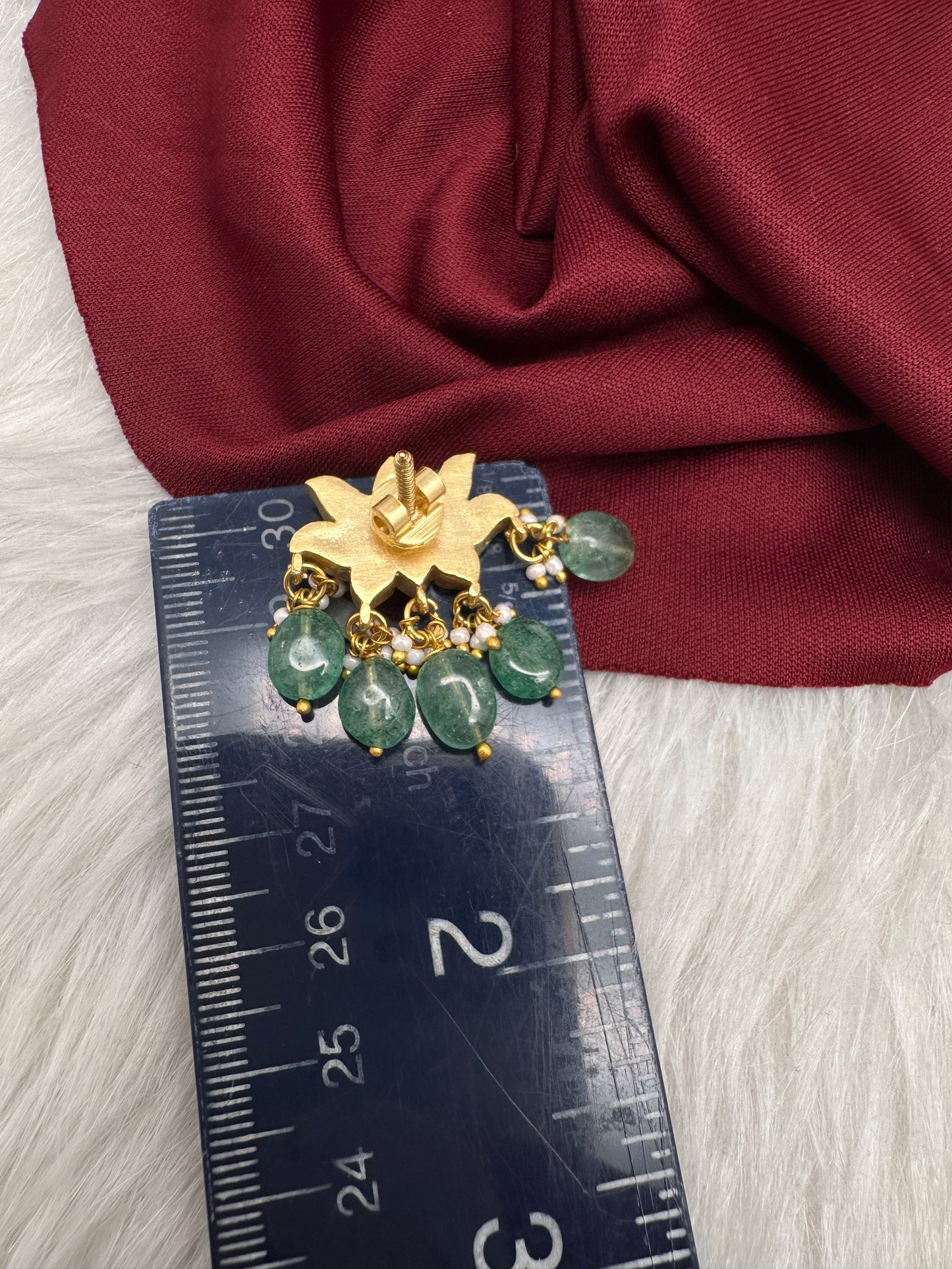 Jadau Kundan Small Lotus Earrings - 