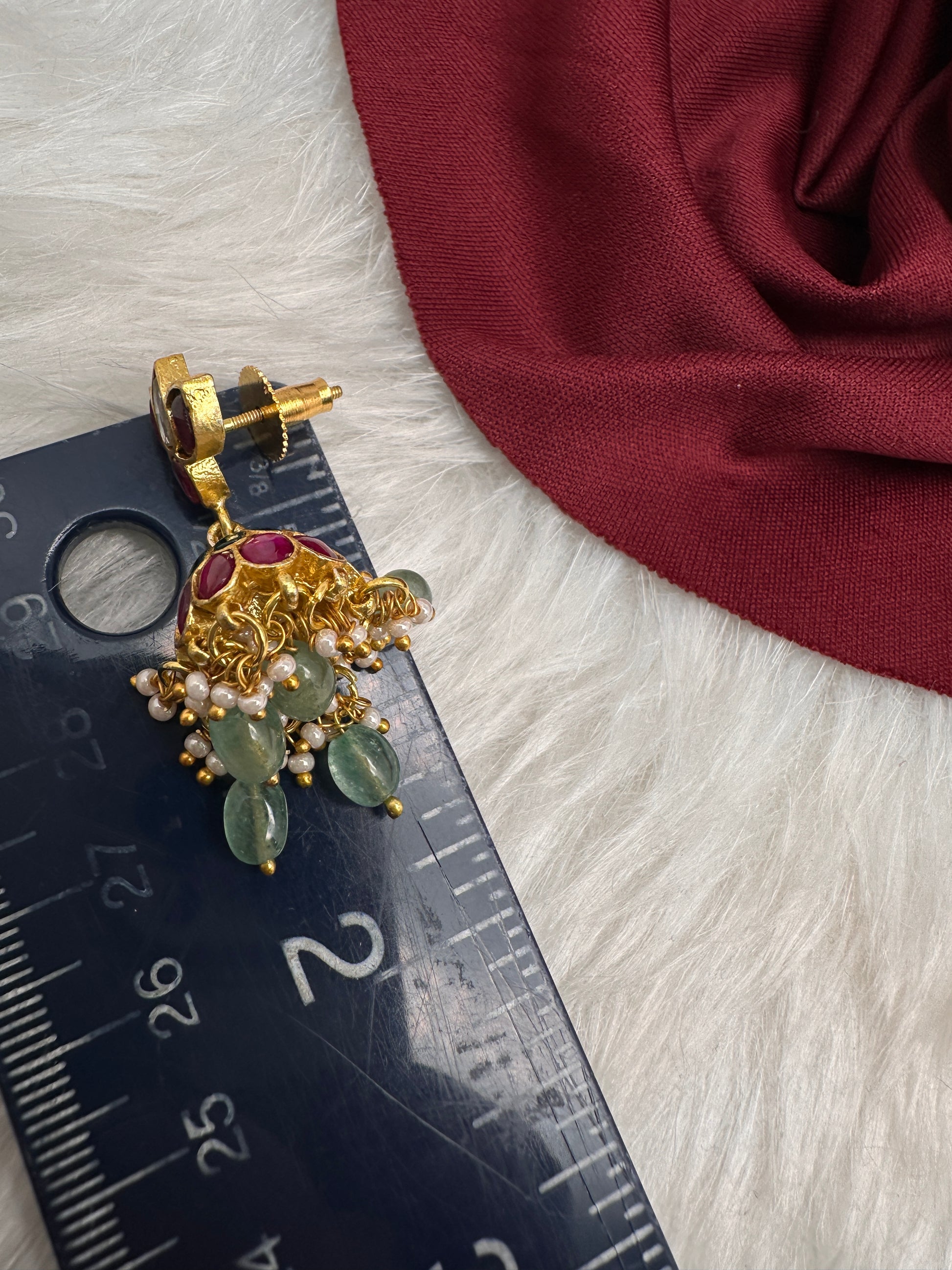 Jadau Kundan Small Jhumka Earrings - 