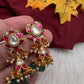 Jadau Kundan Floral Small Jhumka Earrings - 