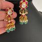 Jadau Kundan Floral Small Jhumka Earrings - 