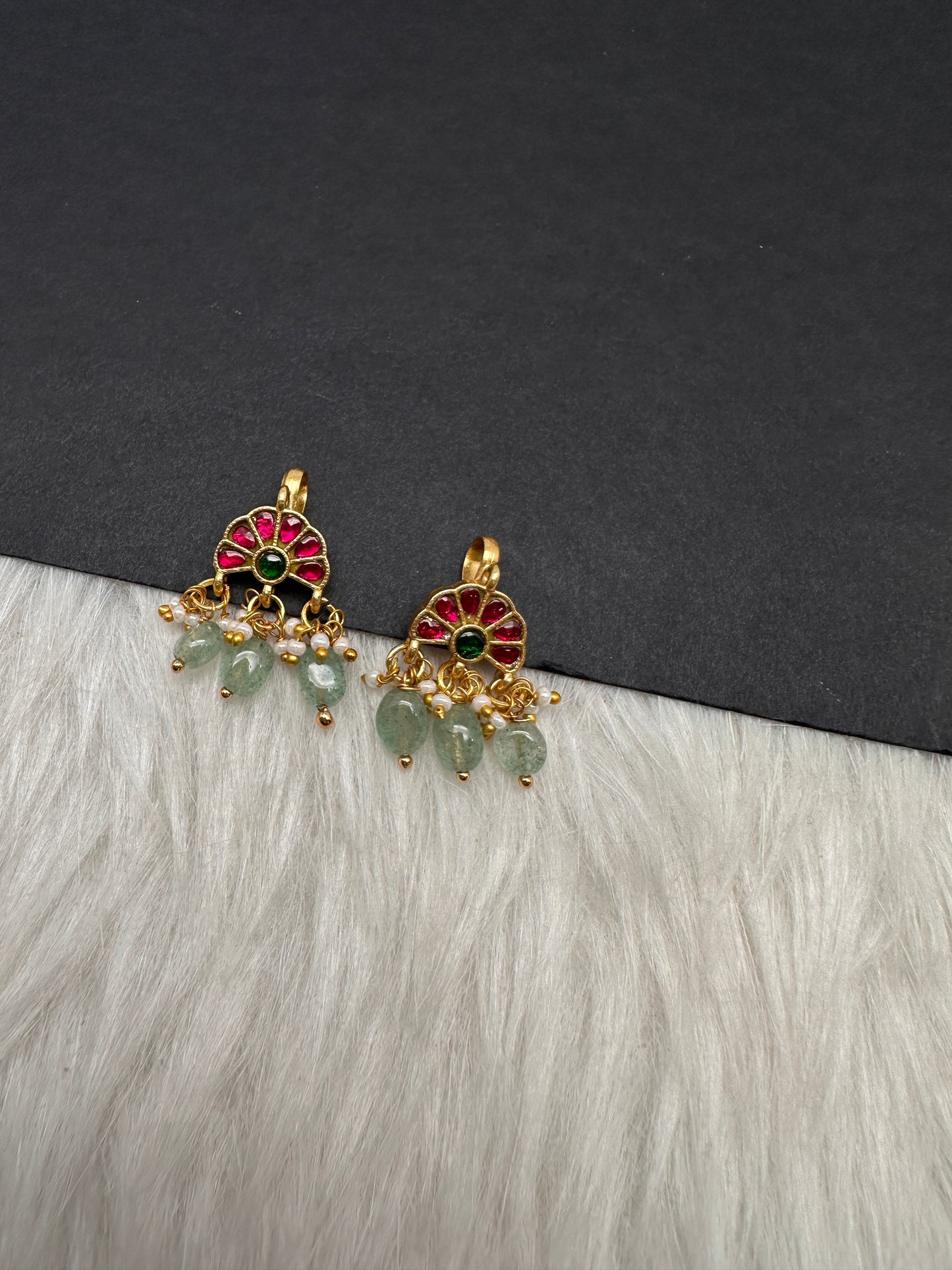 Jadau Kundan Floral Bugadi Earrings - 