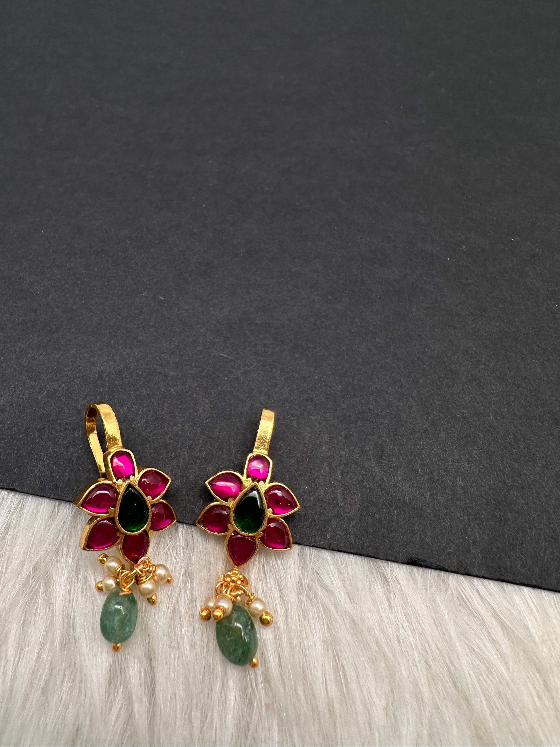 Jadau Kundan Floral Bugadi Earrings - 