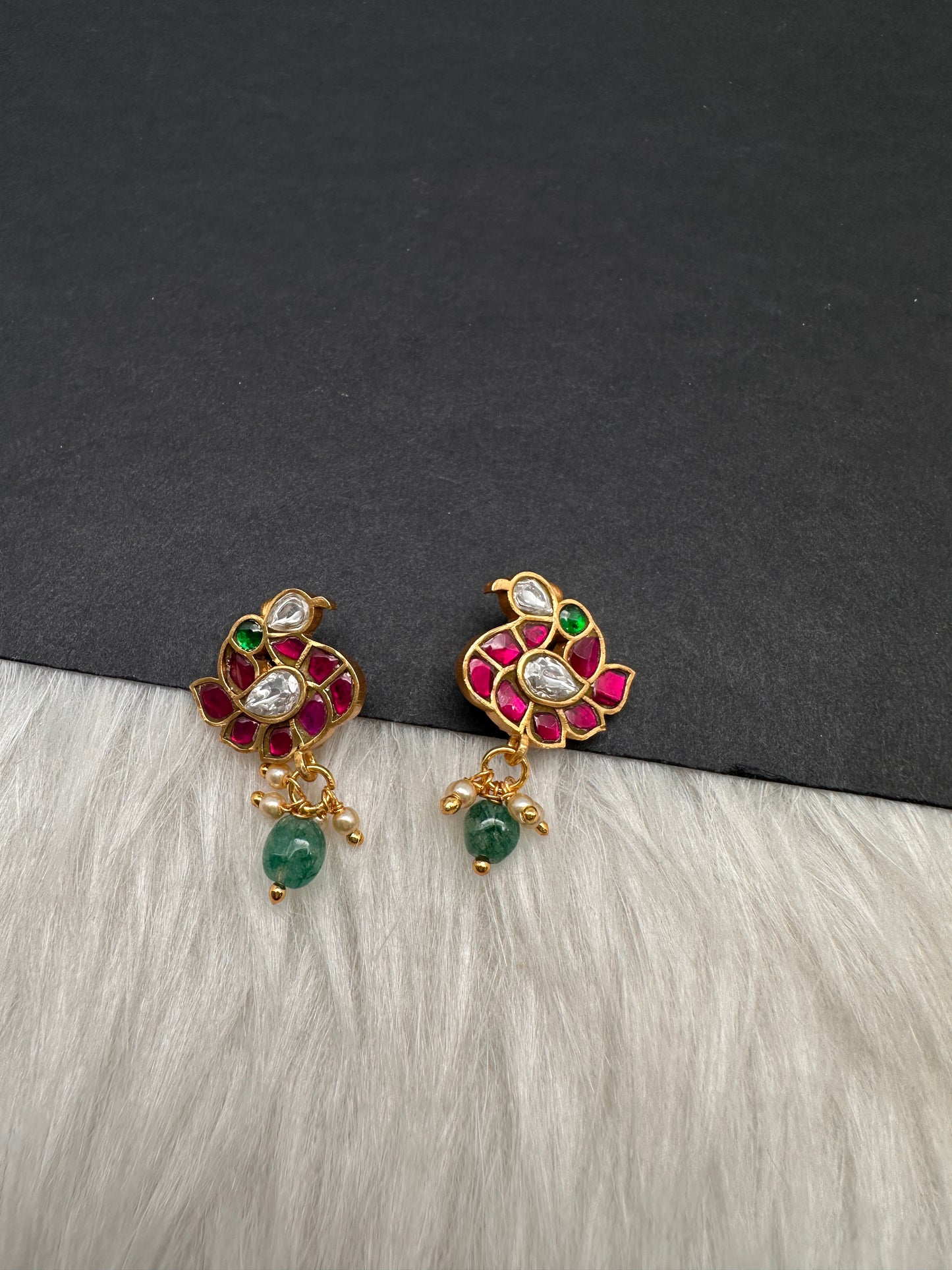 Jadau Kundan Peacock Bugadi Earrings - 