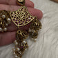 Matte Kempu Pearls Jhumka Earrings - 