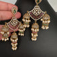 Matte Kempu Pearls Jhumka Earrings - 