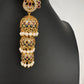 Matte Peacock Long Jhumka Earrings - 