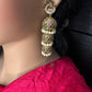 Matte Peacock Long Jhumka Earrings - 