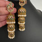 Matte Peacock Long Jhumka Earrings - 