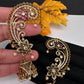 Matte CZ  Kemp Jhumka Ear Cuffs - Green