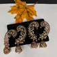 Matte CZ  Kemp Jhumka Ear Cuffs - Red