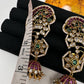 Matte CZ Floral Jhumka Ear Cuffs - 