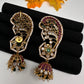 Matte CZ Floral Jhumka Ear Cuffs - 