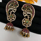 Matte CZ Floral Jhumka Ear Cuffs - 