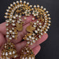 Matte CZ Peacock Jhumka Ear Cuffs - 