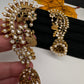 Matte CZ Peacock Jhumka Ear Cuffs - 