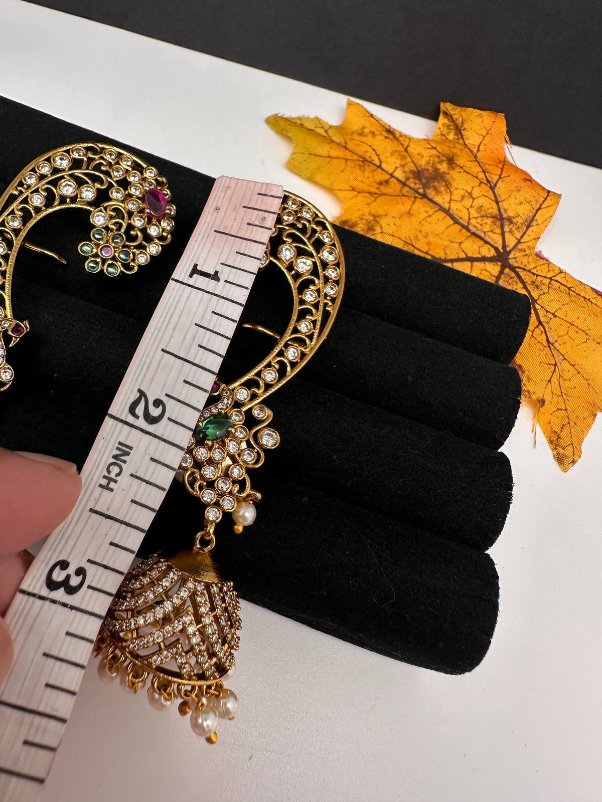 Matte CZ Peacock Ear Cuff - 