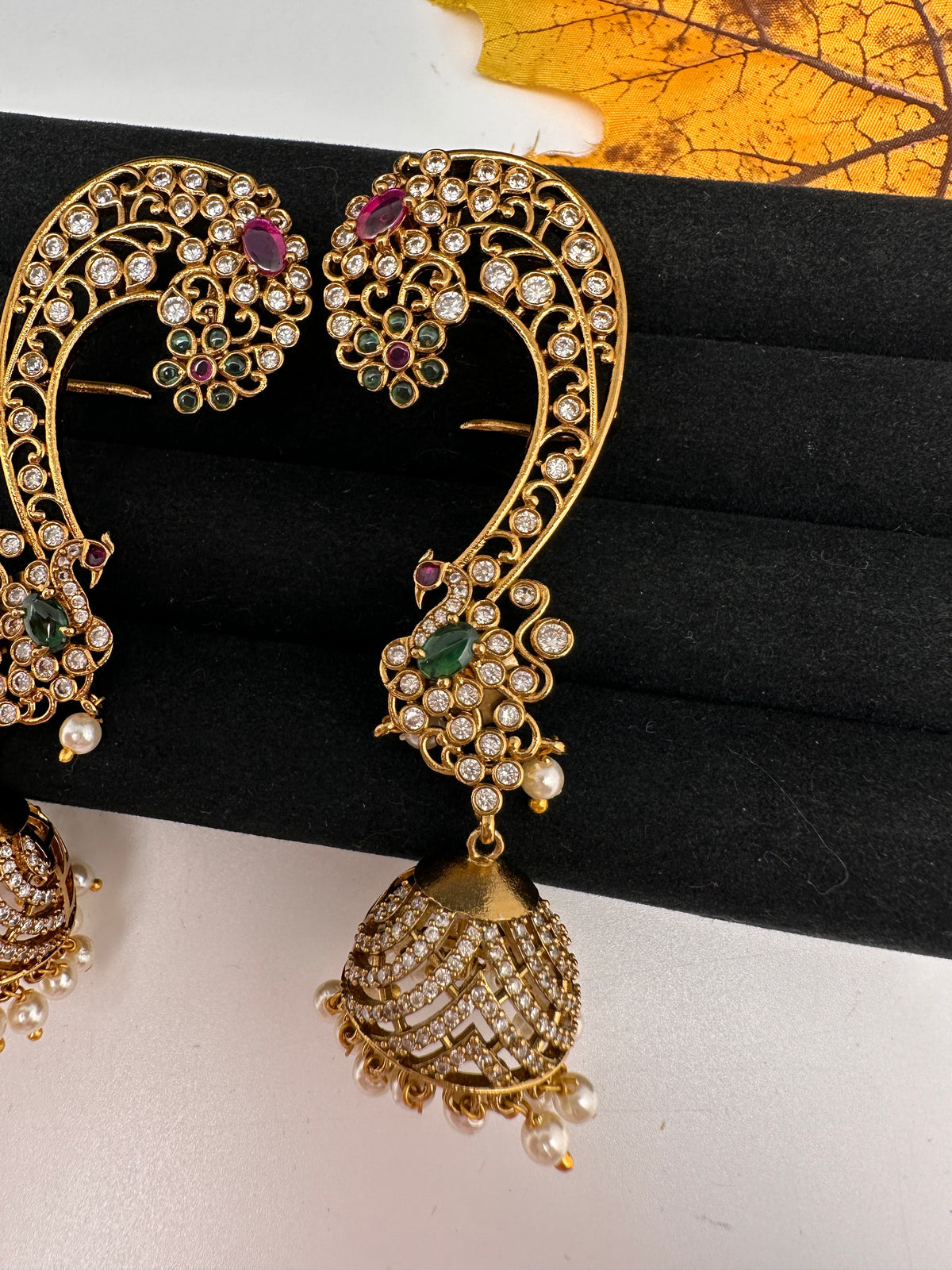 Matte CZ Peacock Ear Cuff - 