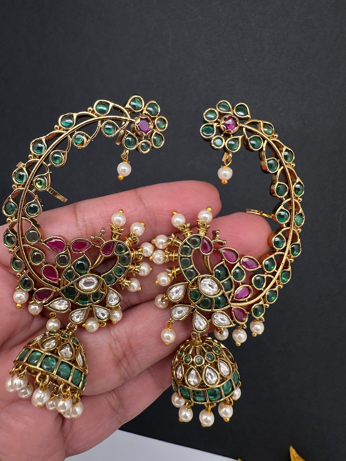 Matte Kemp Peacock Ear Cuff - 