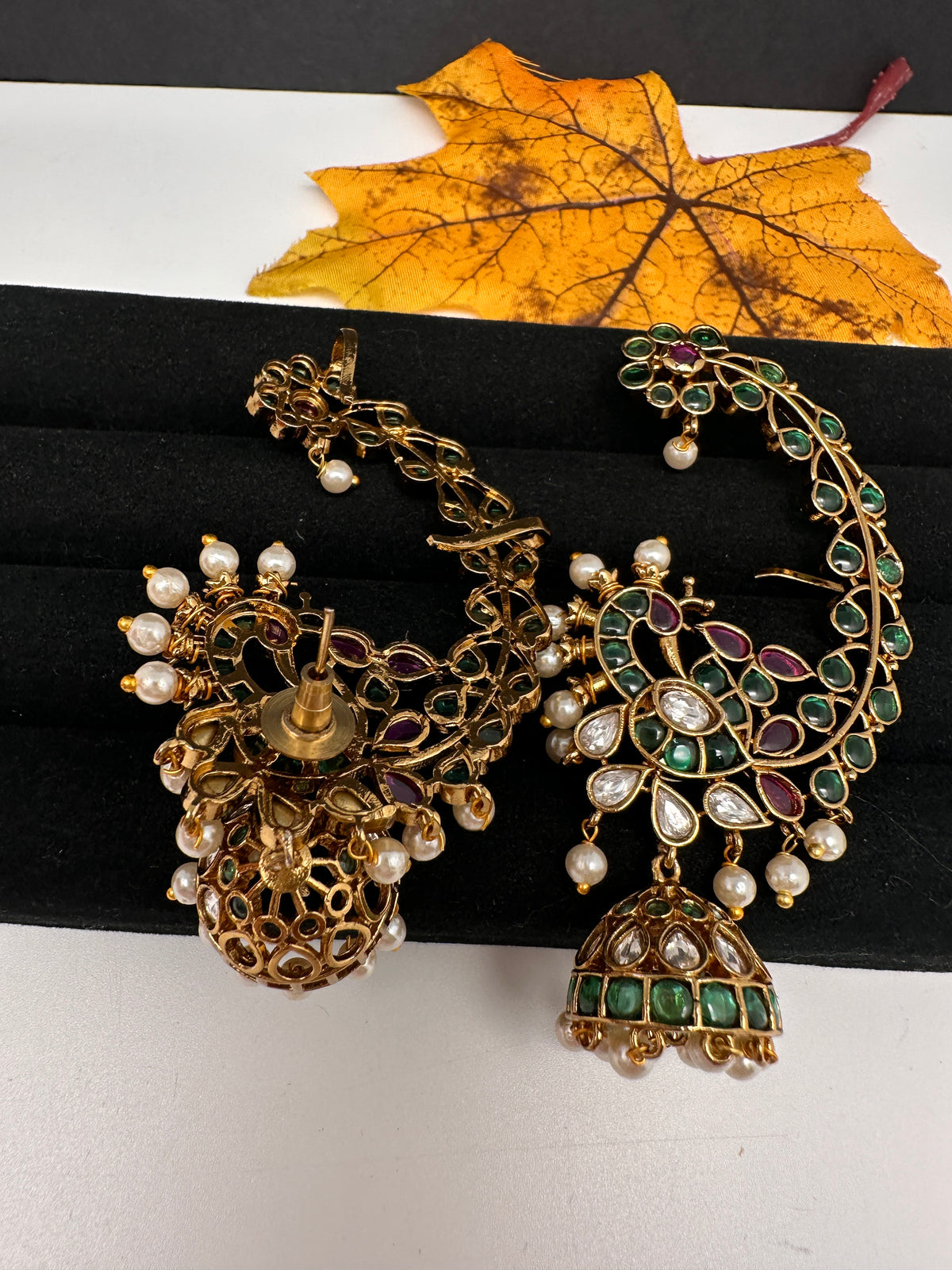 Matte Kemp Peacock Ear Cuff - 