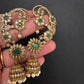 Matte CZ Green Jhumka Ear Cuff - 